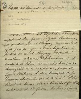 Extracto del Nacional de Montevideo, del 3 de diciembre de 1843. Intrigas de Rosas para expulsar al señor Gordon del Paraguay.