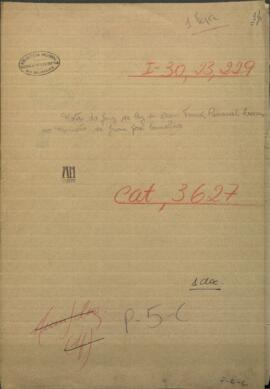 Nota de Juez de Paz de Santo Tomé, Pascual Isasa, al Mtro. Gral. de Gobierno de Corrientes, Juan J. Camelino.