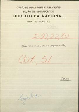 Seis oficios de Rubio y Díaz a Joaquín de Alós