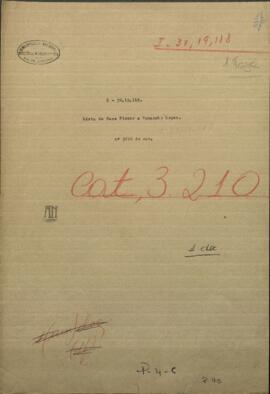 Lista de Hans Fish, Ing, Jefe de Linea Telegráfica, al Ministro de Guerra y Marina de Paraguay, Venancio López.
