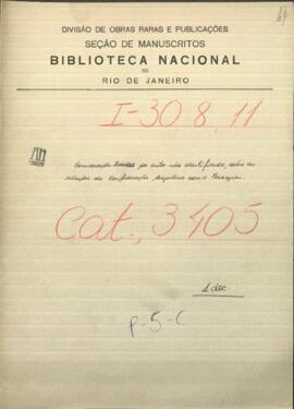 Consideraciones sobre las relaciones entre la Confederación Argentina con el Paraguay, desde el convenio de 1859.