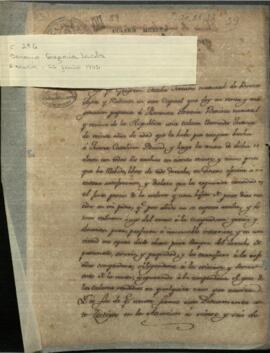 Escritura y otros documentos relativos a la venta de una esclava de propiedad de Gregoria Jacoba Serrano, adquirida por Francisca Antonia Benítez.
