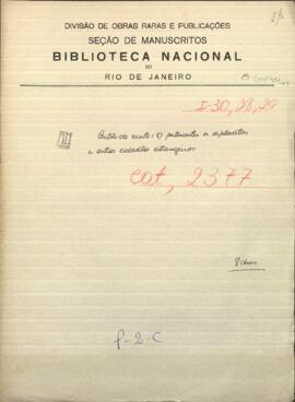 Un sobre con dirección del Ministro de Relaciones Exteriores de Paraguay, Jose Berges.