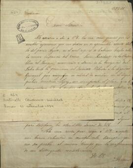Carta del Cardenal Giacomo Antonelli, Secretario de Estado de los Estados de la iglesia.